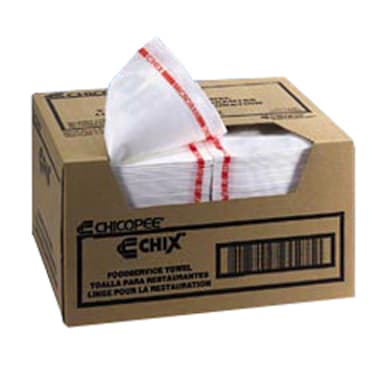 Chicopee 8252 Chix® White Wiper With Red Stripe
