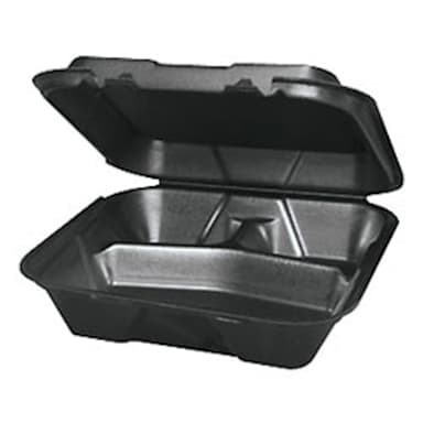 Genpak SN203-3L 9.25 x 9.25 x 3 3-Comp. Black Container
