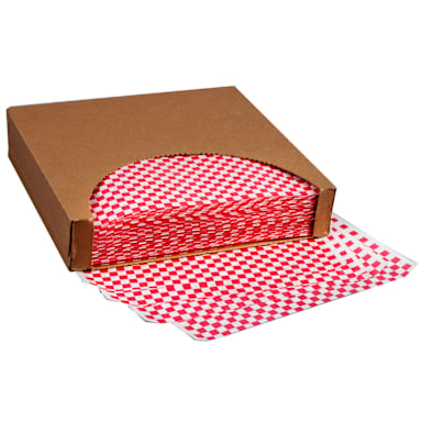 Bunzl Paper 057700 Kraft Red / White 12" Wax Sheet - 5000 / CS