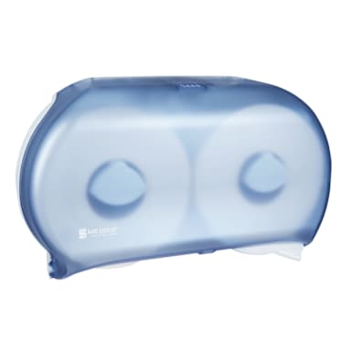 San Jamar® R4000TBL Classic Arctic Blue Twin Jumbo Bath Tissue Dispenser