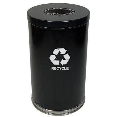 Witt 18RTBK-1H Emoti-Can 20 Gallon Black Recycling Container