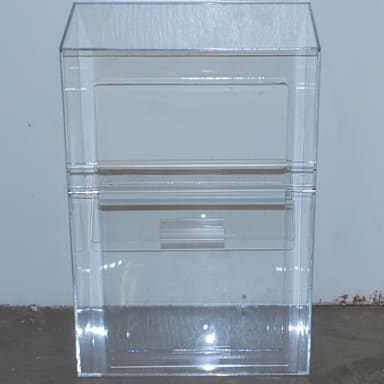 Acrylic Design 21112 Hinged Lid Display Bin with Z-Bar Handles