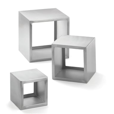TableCraft RS3 Brushed S/S Square 3-Tier Riser Set