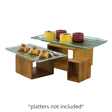 American Metalcraft BAMRD2 Dark Bamboo Riser 3-Piece Set
