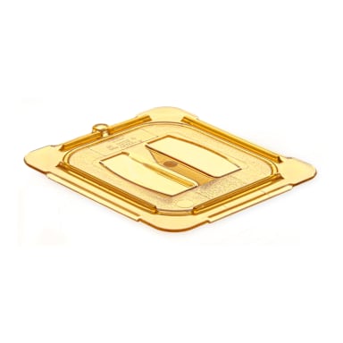 Carlisle 10510U13 StorPlus Amber 1/6-Size Handled Lid