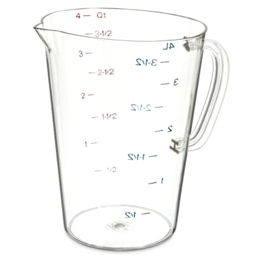 Carlisle 4314507 1 Gallon Clear Polycarbonate Measuring Cup