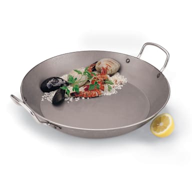 Paderno A4172345 Carbon Steel 17-3/4" x 2-1/8" Paella Pan
