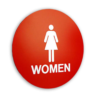 Women 12 Inch Circle Restroom Sign