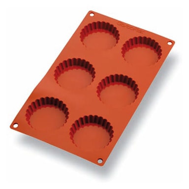 Matfer Bourgeat 257926 Gastroflex® 6 Cup Fluted Tart Mold Pan