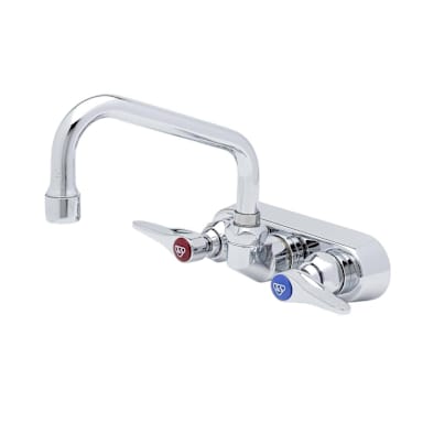 T & S Brass B-1116 Wall Mount 8" Swing Nozzle Workboard Faucet