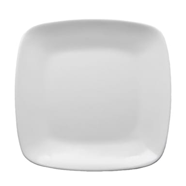 Elite Global Solutions D11SQR-W Radius White Square Plate - 6 / CS