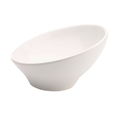 Elite Global Solutions M75-NW Pappasan 18 Oz. White Slanted Bowl