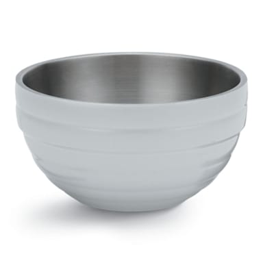 Vollrath 4659050 Pearl White S/S Beehive Style 1.7 Quart Serving Bowl