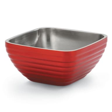 Vollrath 4763215 Dazzle Red S/S Square Beehive Style 1.8 Quart Bowl