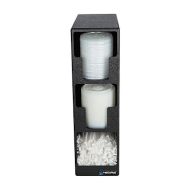 San Jamar® L2202 Black 18.75" Lid & Straw Tower