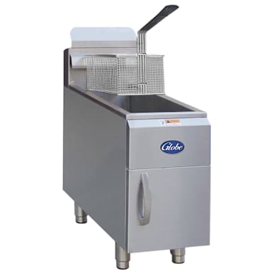 Globe Food GF15G Countertop S/S Single Pot 15-Lb Natural Gas Fryer