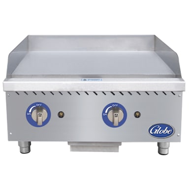 Globe Food Equipment GG24G Countertop Manual Control 24" Gas Griddle