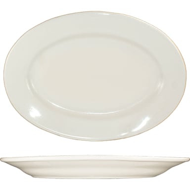 International Tableware RO-51 White 15.5 x 10.5" Platter
