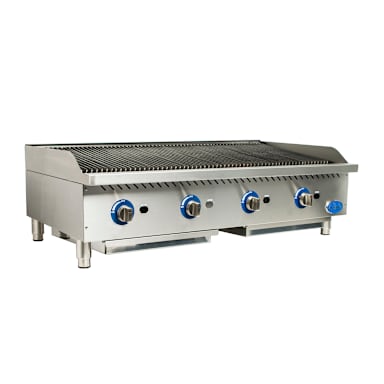 Globe Food GCB48G-RK Countertop 48" Char Rock Gas Charbroiler