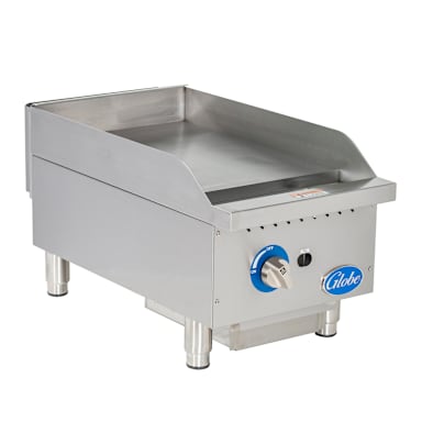Globe Food Equipment GG15G Countertop Manual Control 15" Gas Griddle