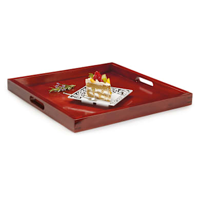 G.E.T. RST-2020-M Mahogany 21" Square Room Service Tray - 2 / CS