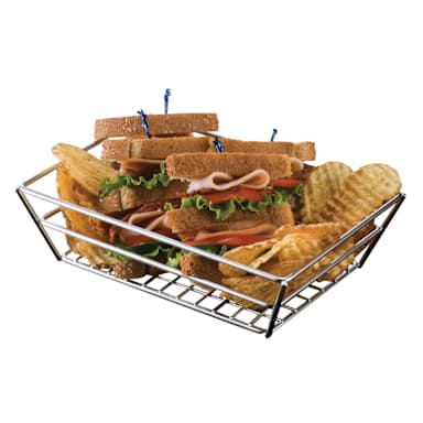American Metalcraft RMB59C 9" x 6" Small Grid Chrome Basket