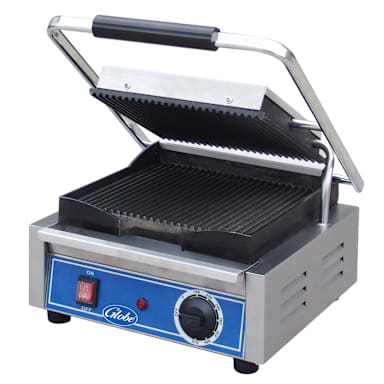 Globe Food Equipment GPG10 Bistro 10" Panini Grill w/ Grooved Plates