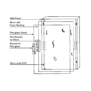 Sentry Mirror™ SMS2436 24" x 36" Anti-Graffiti Mirror