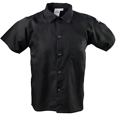 Chef Revival® CS006BK-M Black Medium Cook's Shirt With Snaps