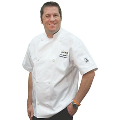 Chef Revival J005-2X Knife & Steel White 2XL Short Sleeve Jacket