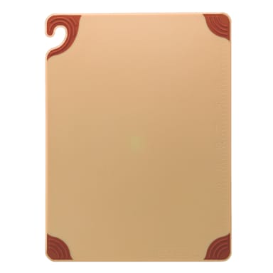 San Jamar CBG182412BR Saf-T-Grip 18 x 24" Brown Cutting Board