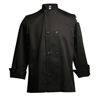 Chef Revival® J061BK-L Black Large Long Sleeve Crew Jacket