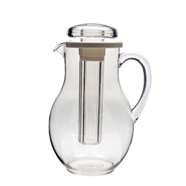 Service Ideas MWP30SB Plastic 3 Liter Water Pitcher with Ice Tube