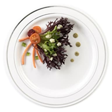 Fineline Setting 506-WH 6" Plate With Silver Band
