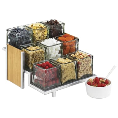 Cal-Mil 1474 9 Bamboo and Silver Wire 9 Jar / 3 Tier Display