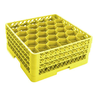 Traex TR12HHH-08 Yellow 30 Comp. Glass Rack with 3 Extenders - 2 / CS