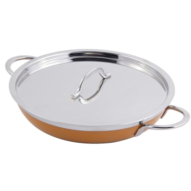 Bon Chef 60306YELLOW Stainless 3 Qt. 4 Oz. Casserole Pan with Cover