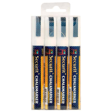American Metalcraft SMA510V4WT White Sm. Tip Rain Proof Chalk Markers