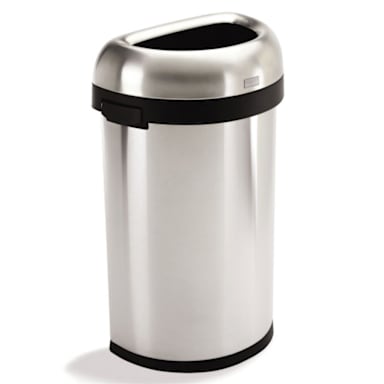 simplehuman® CW1468 Brushed S/S Semi-Round 60 L / 16 Gal Trash Can