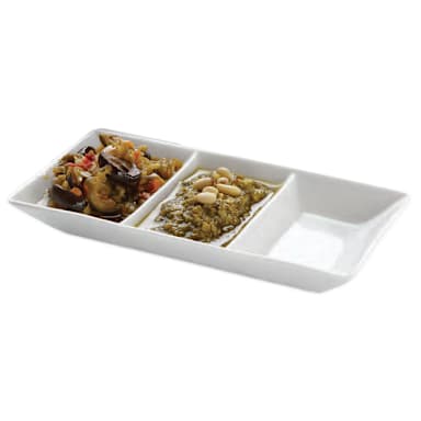 American Metalcraft PORSD3R White Porcelain 3 Compartment Sauce Dish