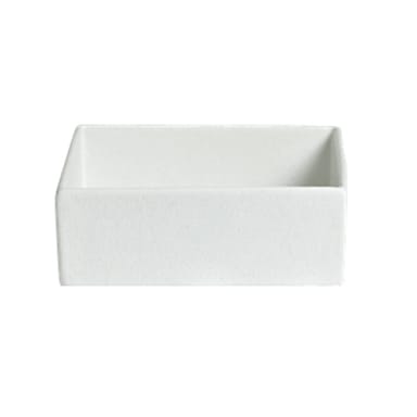 Bugambilia COMP02WW White 10" x 7" Rectangular Straight-Sided Bowl