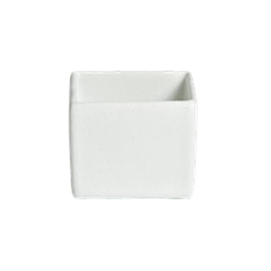 Bugambilia COMP01WW White Resin Coated 5" x 5" x 3" Square Straight-Sided Bowl