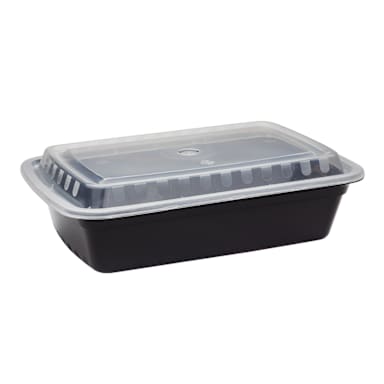 Darling Foodservice Black 38 Oz. Rectangular Container