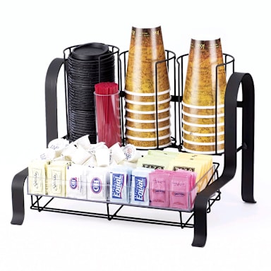 Cal-Mil 1594-13 Soho 12" x 12" x 15.75" Black Condiment Organizer