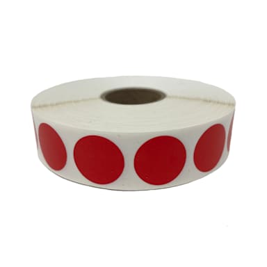 DayMark 112503 Solid Red 3/4" Round Label - 2000 / RL