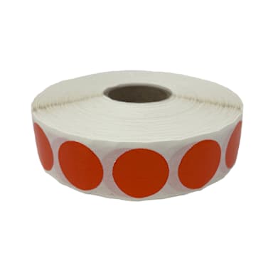 DayMark 112506 Solid Orange 3/4" Round Label - 2000 / RL