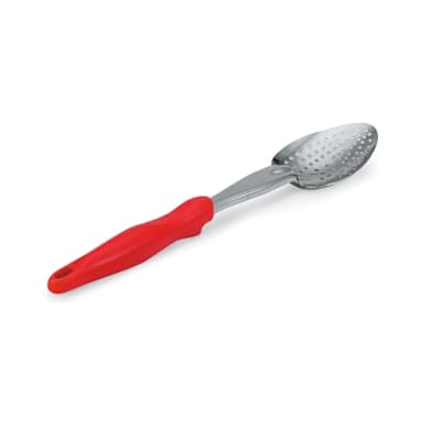 Vollrath 6414240 Red Handled Perforated 13-13/16" Basting Spoon