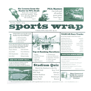 G.E.T. 4-TG1080 Sports Green Newsprint Basket Liner - 1000 / CS