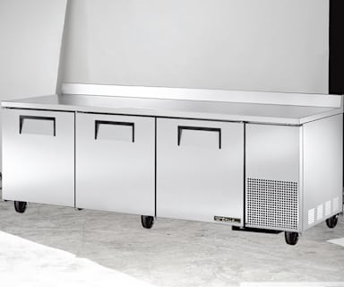 True TWT-93-HC S/S Solid Door 4-Shelf 30.9 Cu Ft Worktop Refrigerator