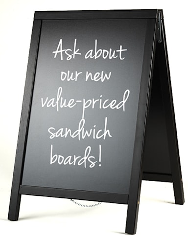 American Metalcraft SBSBL120 Securit Black 49.25"H Sandwich Board
